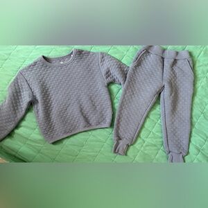 Kids Quilted Gray Matching Set